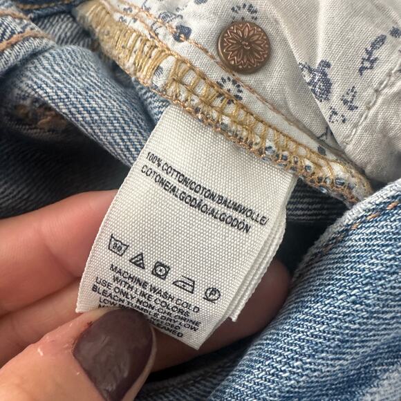 Free People blossom rigid skinny jeans size 27 high rise button fly distressed - Picture 10 of 15